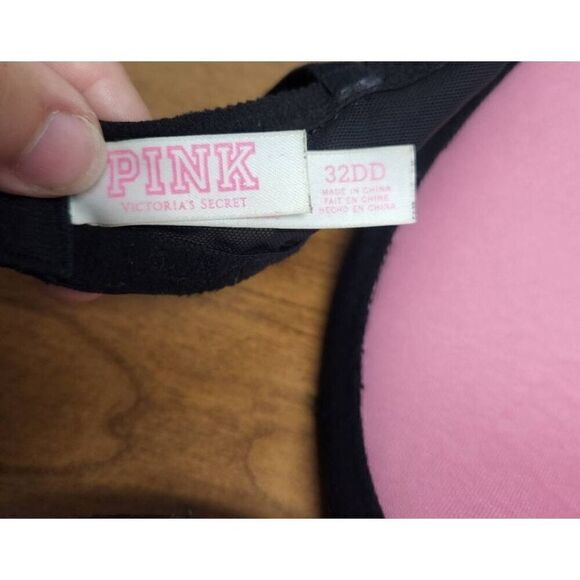 PINK SET OF 2 32DD bras. 1- Wear Everywhere underwire Bra; black and gry space d - Picture 14 of 15